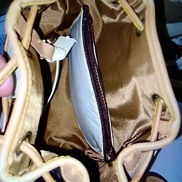 Vintage Authentic Hunting World Nylon W/ Leather Crossbody Bag Black White Tan - Picture 16 of 16